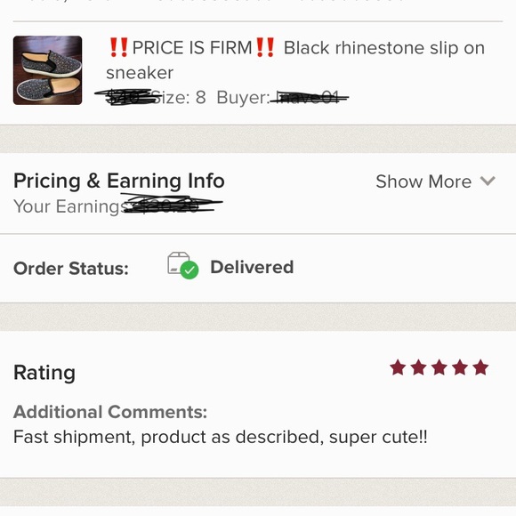 ‼️SIZE 6‼️ Black rhinestone slip on sneaker - Picture 5 of 7